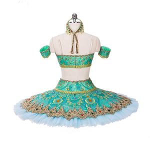 Tutu de Ballet de Style arabe vert pour femmes professionnelles Costumes de <span class=keywords><strong>danse</strong></span> du ventre <span class=keywords><strong>classique</strong></span> jupe fendue vêtements de Performance pour ballerines - Product Image 3