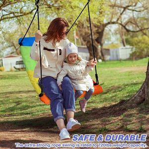 Kids Hanging Hammock <b>Swing</b> with Adjustable Ropes for Outdoor Camping Picnic Garden Tree Play Hammock Hanging Tree <b>Swing</b> Seat - Product Image 6