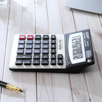 HAPPY 12 bits grande calculatrice graphique scientifique de bureau DM1200V double alimentation solaire solaire bureau financier en plastique