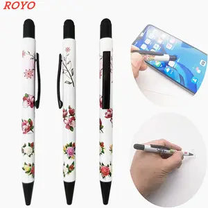 Factory Personalized Customized Metal 2 In 1 Stylus Ballpen Promotion Advertising Ballpoint Pen With Custom Color Logo Printed