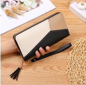 Portafogli geometrici da <span class=keywords><strong>donna</strong></span> con cerniera portamonete tascabile <span class=keywords><strong>rosa</strong></span> Patchwork <span class=keywords><strong>portafoglio</strong></span> lungo da <span class=keywords><strong>donna</strong></span> portamonete corto con nappe da <span class=keywords><strong>donna</strong></span> - Product Image 5