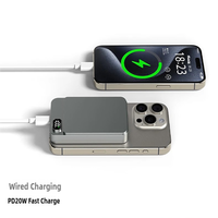 Batterie externe portable en métal mini avec logo personnalisé, charge magnétique sans fil 15W avec affichage numérique, batterie externe ultra-fine
