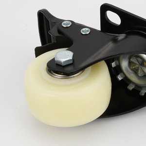2 Inch White Pp Swivel <b>Caster</b> With Brake For Industrial Equipment And Furniture - Product Image 1