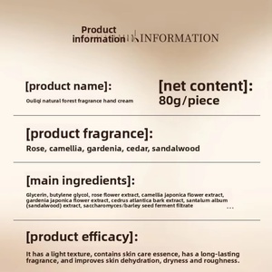 Crème pour les mains Ouliqi au style forêt naturelle avec glycérine hydratante, parfum camélia et gardénia, unisexe pour femmes et hommes - Product Image 6