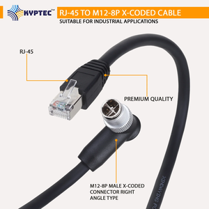 Industrial Camera Cable RJ45 to M12-8P X-Coded Male Right Angle High Speed Data Transmission Cable - Product Image 5