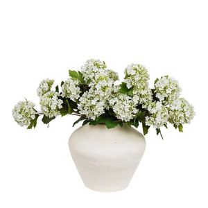 Flores Artificiales de Látex de Alta Calidad con Tacto Real, Hortensia de 3 Cabezas, Estilo Bola de Nieve, para Centros de Mesa Navideños y Decoración de Bodas - Product Image 1