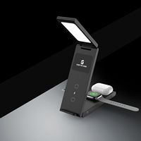 Lampe de bureau Magsafered 4 en 1 Station de charge sans fil magnétique à chargement rapide avec batterie externe 50000mAh pour iPhone, Airpods et iWatch