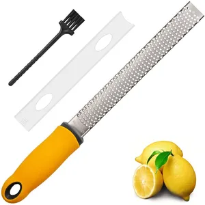 Professional zesting tools multi function kitchen cheese carrot vegetable grater hand held lemon zester with protective cover