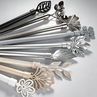 Ensemble de tringles à rideaux modernes avec embouts en forme de feuilles, tringle à rideaux décorative en métal, accessoires de fenêtre inspirés de la nature pour la chambre à coucher