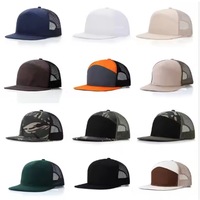Gorra de camionero Richardson de malla de 7 paneles bordada y ajustable con visera plana, estilo hip hop, para playa y exteriores, modelo 2026