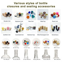 Tapones de corcho de madera para botellas de vinagre y aceite de oliva, tapas decorativas redondas para barra, con impresión personalizada de alta gama