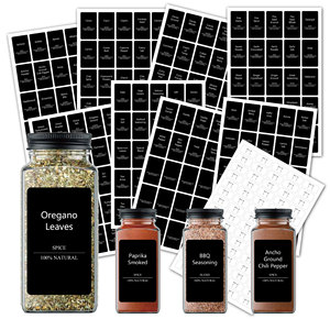 Custom Eco-Friendly Black Paper UV Glossy Waterproof Writable Stickers Spice Jar <b>Labels</b> Seasoning Jar <b>Labels</b> Promotion Digital - Product Image 3
