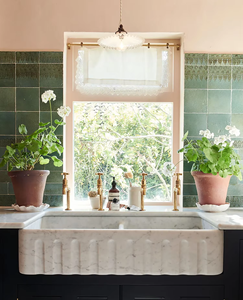 Lavabo in Marmo Scanalato Personalizzato, Lavandino Classico con Frontale a Grembiule, Lussuoso Lavabo in Marmo Arabescato per <span class=keywords><strong>Cucina</strong></span> e Bagno, per Hotel e Arredamento Casa - Product Image 5