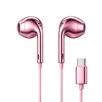 Écouteurs intra-auriculaires filaires Type C chromés en métal argenté