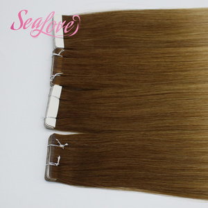 Extensions de cheveux invisibles à bandes adhésives, cheveux humains Remy, trame simple, double épaisseur, racine naturelle ombrée, couleur blonde - Product Image 3