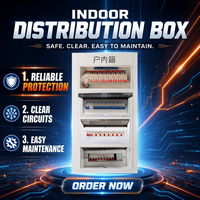 Boîte de distribution d'énergie industrielle pour intérieur |   220V/380V |   Courant 10-63A |   Acier laminé à froid antistatique avec revêtement en poudre |   IP30