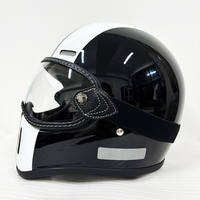 Casque moto intégral en fibre de verre sécurité rétro certifié