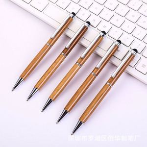 Stylo tactile 2 en 1 en bambou recyclé, écologique, avec logo personnalisé - Product Image 1