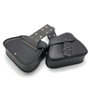 1 सेट वाम सही यूनिवर्सल मोटरसाइकिल कोड ताला के साथ पु चमड़े खुरजी पक्ष उपकरण सामान बैग काठी बैग भंडारण - Product Image 4