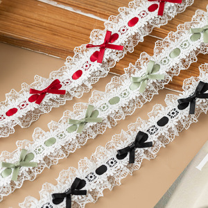 4cm breed milieuvriendelijk bloemrijk kleurrijk dubbelzijdig 100% polyester geborduurd kant lint strik handgemaakt DIY accessoires kleding - Product Image 2