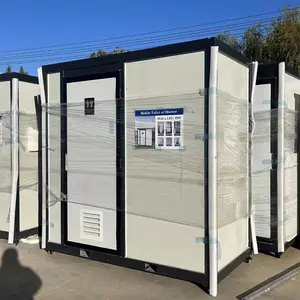Banheiro de acampamento ao ar livre WC químico EPS Cor Placa Composta de Aço Pré-fabricados Chuveiros e banheiros portáteis móveis