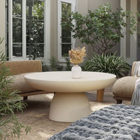 Table basse ronde en béton de jardin imperméable Morden en usine mobilier d'intérieur extérieur Table de décoration de luxe à bon prix