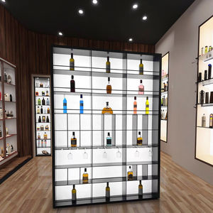 Vitrine de présentation lumineuse en acrylique avec plaque métallique personnalisable JINXIN pour bar, cave à vin, <span class=keywords><strong>niche</strong></span> décorative moderne - Product Image 5