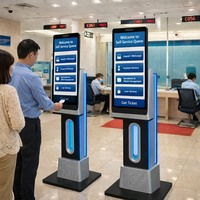 Sinmar - Tótem de Pedidos de Autoservicio para Interiores, Diseño Inteligente con Iluminación LED, Máquina de Pago sin Efectivo