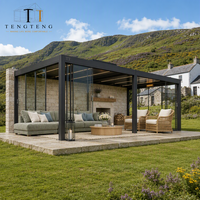 Pergola bioclimatique en aluminium durable et imperméable avec toit à lames orientables, structure thermolaquée et conception résistante aux intempéries pour l'extérieur