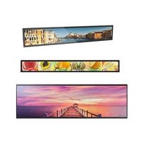 Pantalla LCD de Señalización Digital de 19.5 Pulgadas con Formato Alargado, Resolución 1920x540, para Publicidad en Interiores de Tiendas y Supermercados