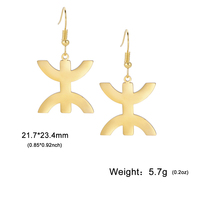 Boucles d'oreilles pendantes berbères africaines pour femmes et filles en acier inoxydable plaqué or 18 carats Bijoux ethniques caractéristiques de la mode Cadeaux