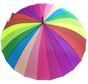 Parapluie de golf droit promotionnel personnalisé avec logo, coloré, effet tie-dye arc-en-ciel, parapluie arc-en-ciel 24K, vente en gros - Product Image 2