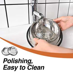 Toptan kaymaz köpek kase/hayvan mama kabı/kedi kase kauçuk taban ile paslanmaz çelik evcil hayvan gıda suluk bulaşık - Product Image 5