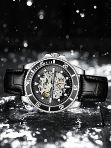 PINTIME, nuevo diseño, reloj verde para zurdo con correa de cuero, reloj de diseñador de lujo Destro, reloj mecánico automático para hombres - Product Image 5