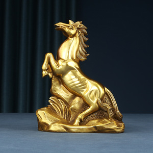 Figura de Caballo de Latón Copper World, Hecha a Mano, Decoración de Animal del Zodiaco para Sala de Estar, Oficina, Hogar - Product Image 3