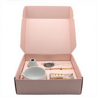 Ensemble de fouets à matcha rose personnalisés avec logo, de qualité cérémoniale, et capuchons de clavier de dessin animé, pour la cérémonie du thé matcha