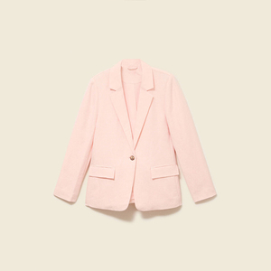 Giacca Estiva TAOP&ZA, Blazer a Maniche Lunghe con Chiusura a Bottone Singolo, Giacca Intrecciata con Bottone Decorativo e Motivo Tinta Unita - Product Image 1