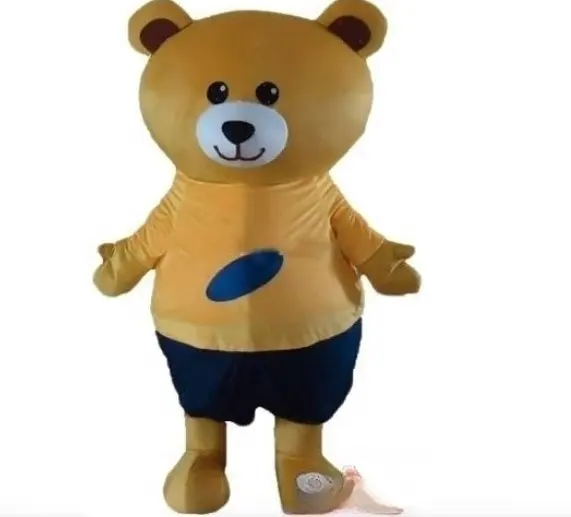 Funtoys Teddy Bear Wear Yellow Blue Short Mascot Costume for Adult Cartoon Animal Cosplay for Halloween Christmas