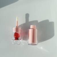 Tubos Vacíos para Brillo Labial de 4 ml con Diseño de Fresa, Pincel Grande, Logotipo Personalizado, Pared Gruesa, Envase con Tapa de Fruta, Gran Venta