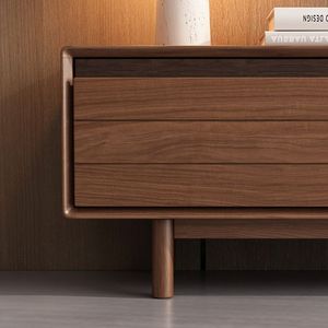 Mueble de TV de Madera Maciza de Cerezo Norteamericano con Cajones, Estilo Nórdico, Mueble de Almacenamiento para Sala de Estar - Product Image 3