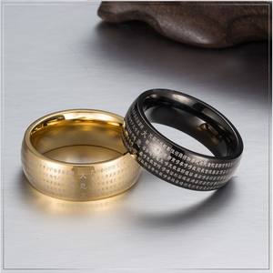 Chinese Style Great Compassion Mantra Titanium Steel Men's <b>Ring</b> Letter Pattern Buddha Jewelry Gift Occasion Fashion <b>Rings</b> - Product Image 2