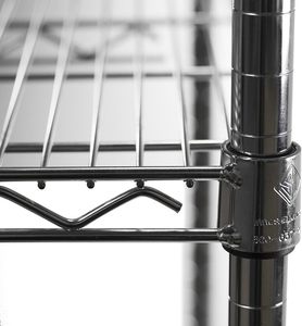 Étagère à fils robuste à 4 niveaux réglable, adaptée aux cuisines et aux garages, support noir - Product Image 6