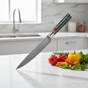 Couteau professionnel en acier Damas KEENHOPE VG10 10Cr15CoMoV, couteau à trancher, couteaux de cuisine, manche en résine composite acrylique - Product Image 1