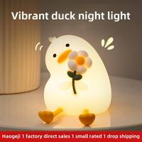 Veilleuse LED Canard Kawaii, Rechargeable USB, en Silicone, Lampe de Chevet pour Enfants, Design Animalier de Dessin Animé pour Bébé, Chambre à Coucher, Salon