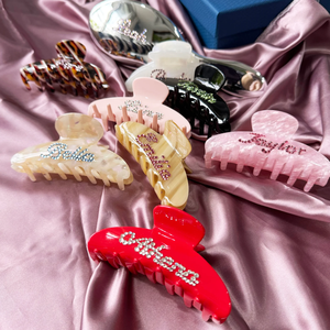 Pinzas para el pelo de acetato personalizadas grandes de nuevo diseño de fábrica, pinzas para el pelo <span class=keywords><strong>con</strong></span> logotipo de diamantes de imitación para niñas, pinzas para el pelo para exteriores de verano - Product Image 4