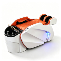 Lit de massage de luxe de type cabine avec oreiller cervical et commande tactile pour salon de beauté et spa capillaire