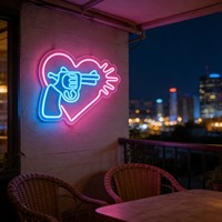 Neonawall En gros Enseigne néon LED personnalisée en forme de cœur, flexible USB, à fixer au mur, pour décoration murale de mariage, fête, maison, café