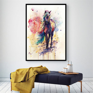 Acquerello cavallo animale <span class=keywords><strong>tela</strong></span> immagine stampa Poster parete arte moderna decorazioni per la casa pittura a olio <span class=keywords><strong>su</strong></span> <span class=keywords><strong>tela</strong></span> Poster stampa arte immagine - Product Image 3