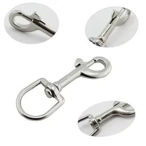 Factory Custom High Quality 304/316 Stainless Steel Swivel Eye Snap Hooks/swivel Bolt Snap Hook Carabiner For Dog Leash