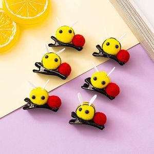 Children Cute Hair <b>Spring</b> Bee Plush Hairpin DIY Cartoon Bee Material Hair <b>Clip</b> for Kids - Product Image 2